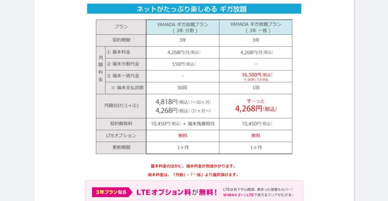 料金'WiMAX料金プランIYAMADA Air Mobile' - www.yairmobile